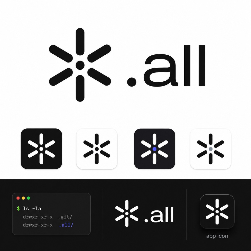 The .all logo — our mark beside the wordmark ".all"